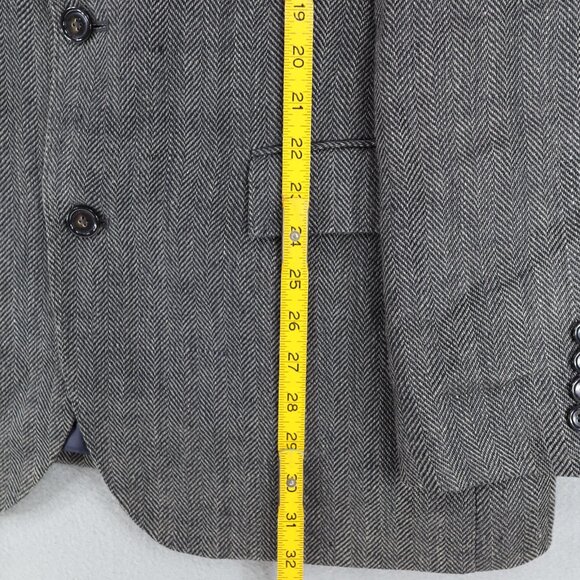 J Crew Ludlow 100% Linen Herringbone Blazer Sport Coat Jacket Mens 42L Long - Picture 10 of 12